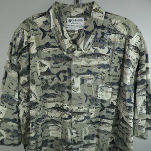 Columbia Sportswear Fish Short Sleeve Shirt Mens